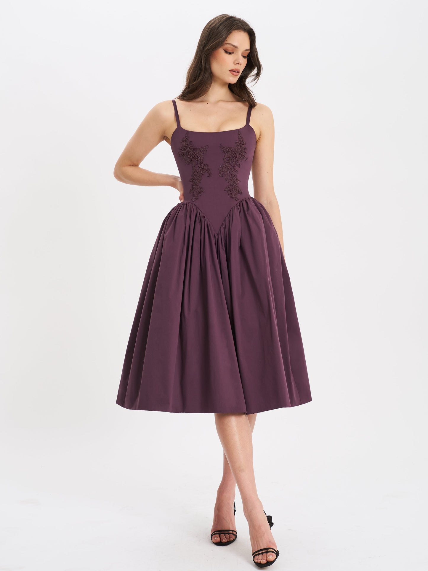 Amara Lace-up Midi Dress