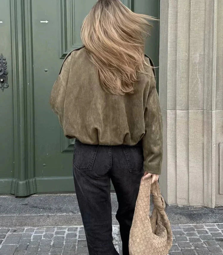 Ruby Elegant Suede Loose Jacket