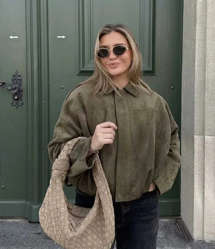 Ruby Elegant Suede Loose Jacket