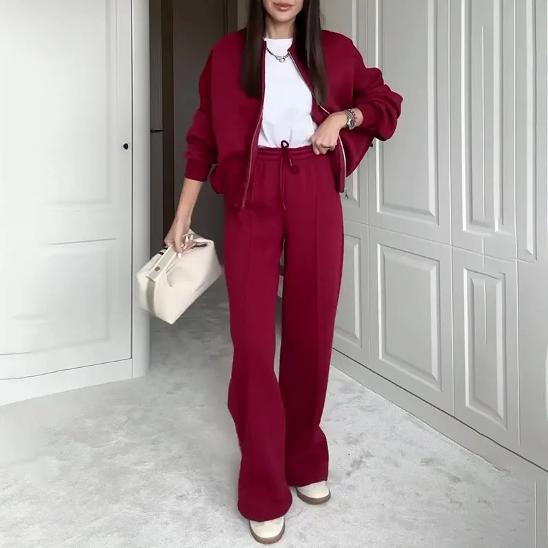 Women stand-collar set, front view