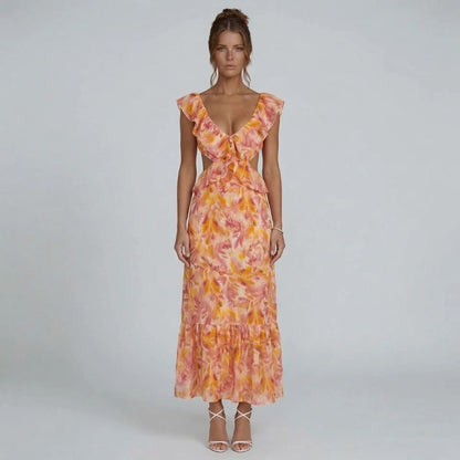 Lorena Ruffle Maxi Dress