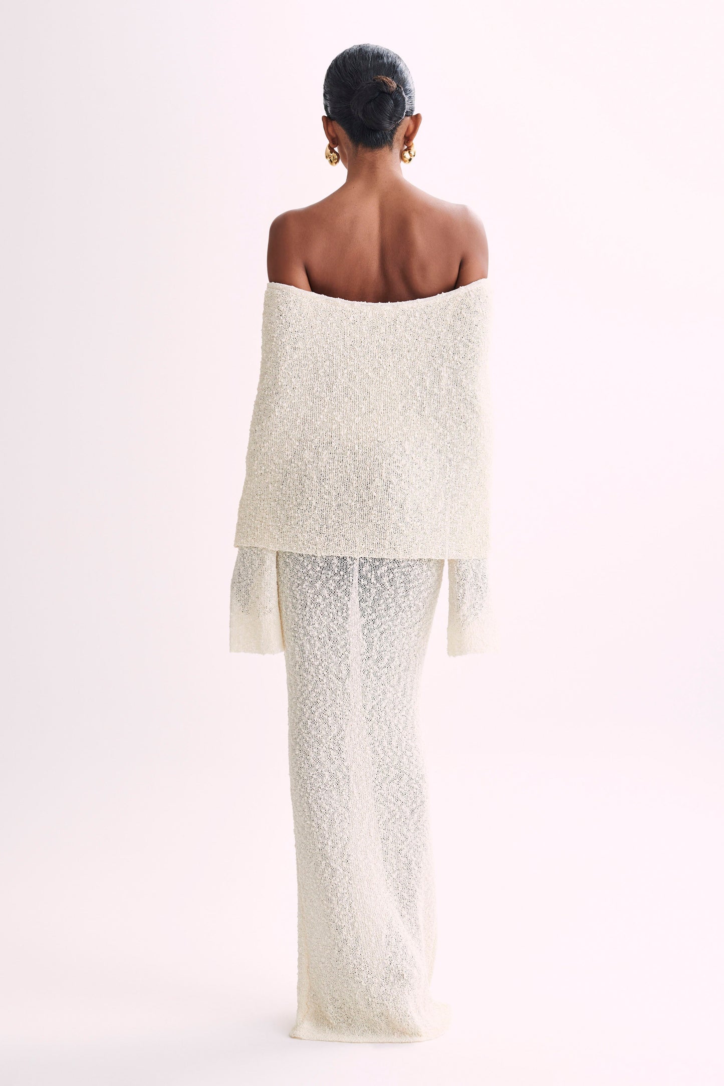 Marisol Off Shoulder Boucle Maxi Dress