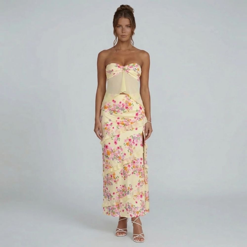 Lila Floral Maxi Set