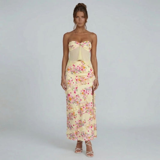 Lila Floral Maxi Set