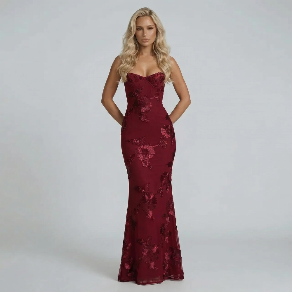 Celestina Embroidered Maxi Dress