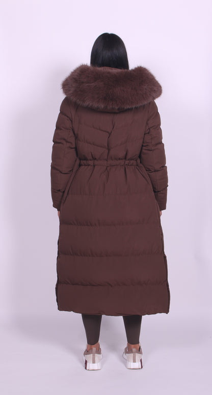Fur Hooded Long Coat