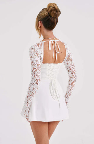 LIZA LACE MINI DRESS - WHITE