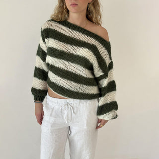 Delvey Navy Striped Chunky Knit Sweater