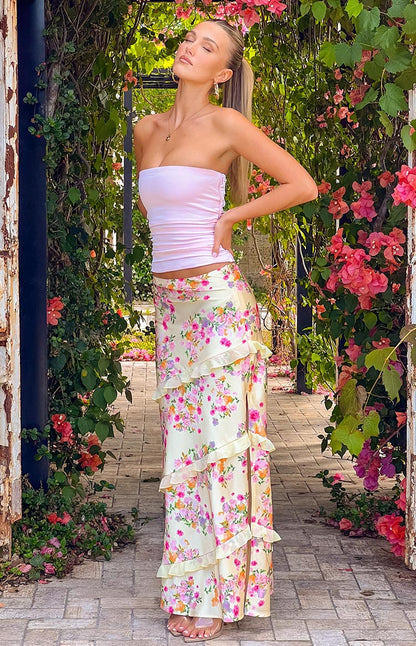 Maisa Yellow Bloom Skirt Set