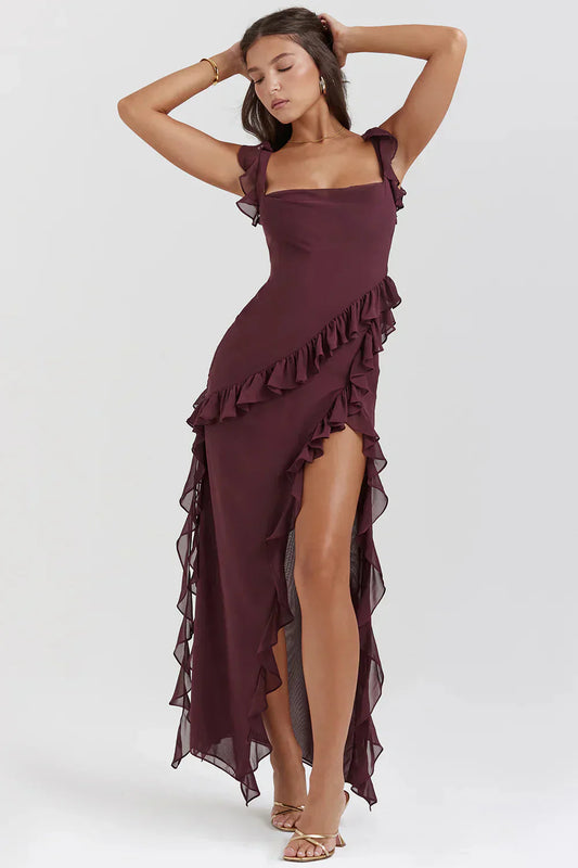 CYNTHIA| RUFFLED MAXI DRESS