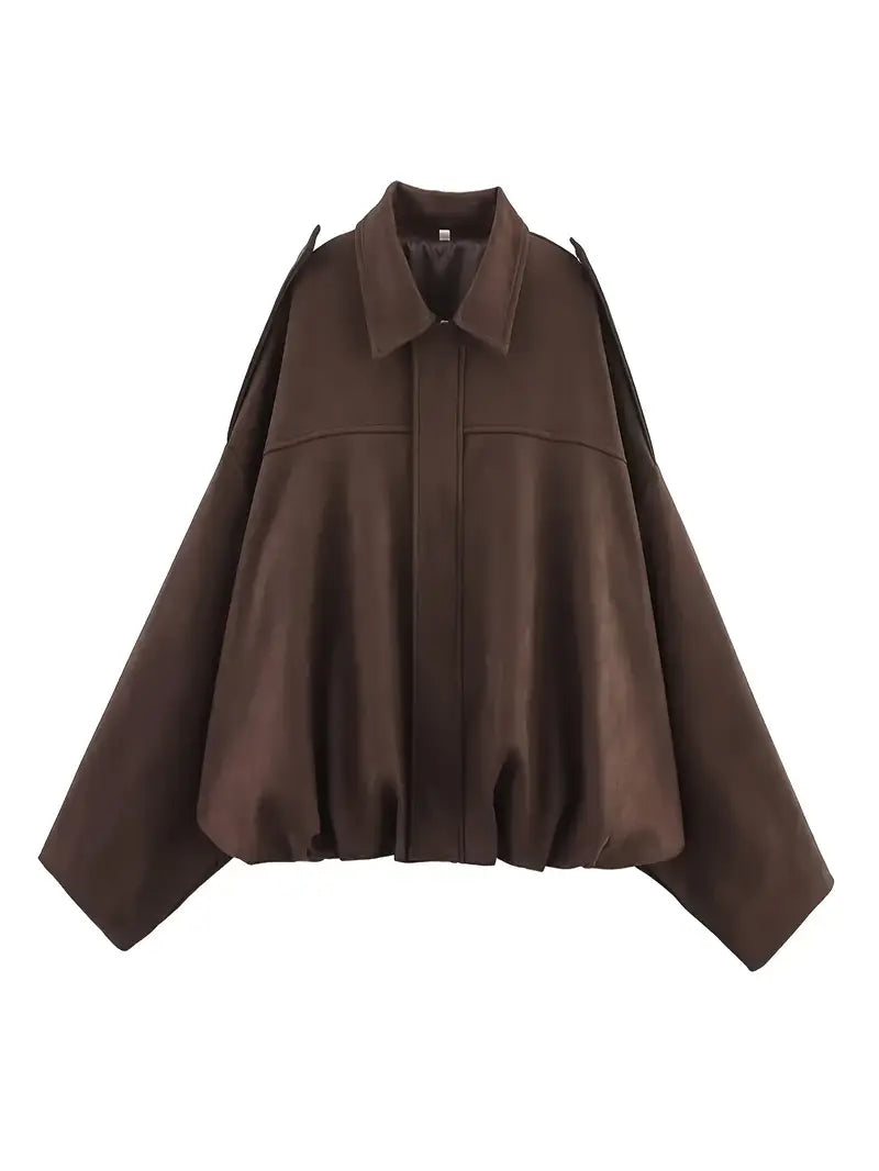Women collared jacket, back view