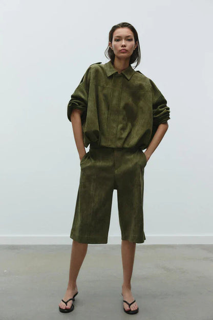 Women collared jacket, back view