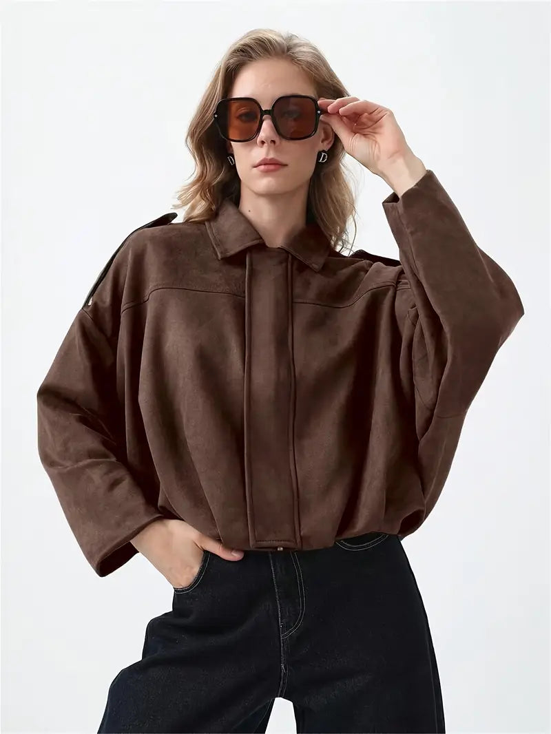 Women collared jacket, detail close-up