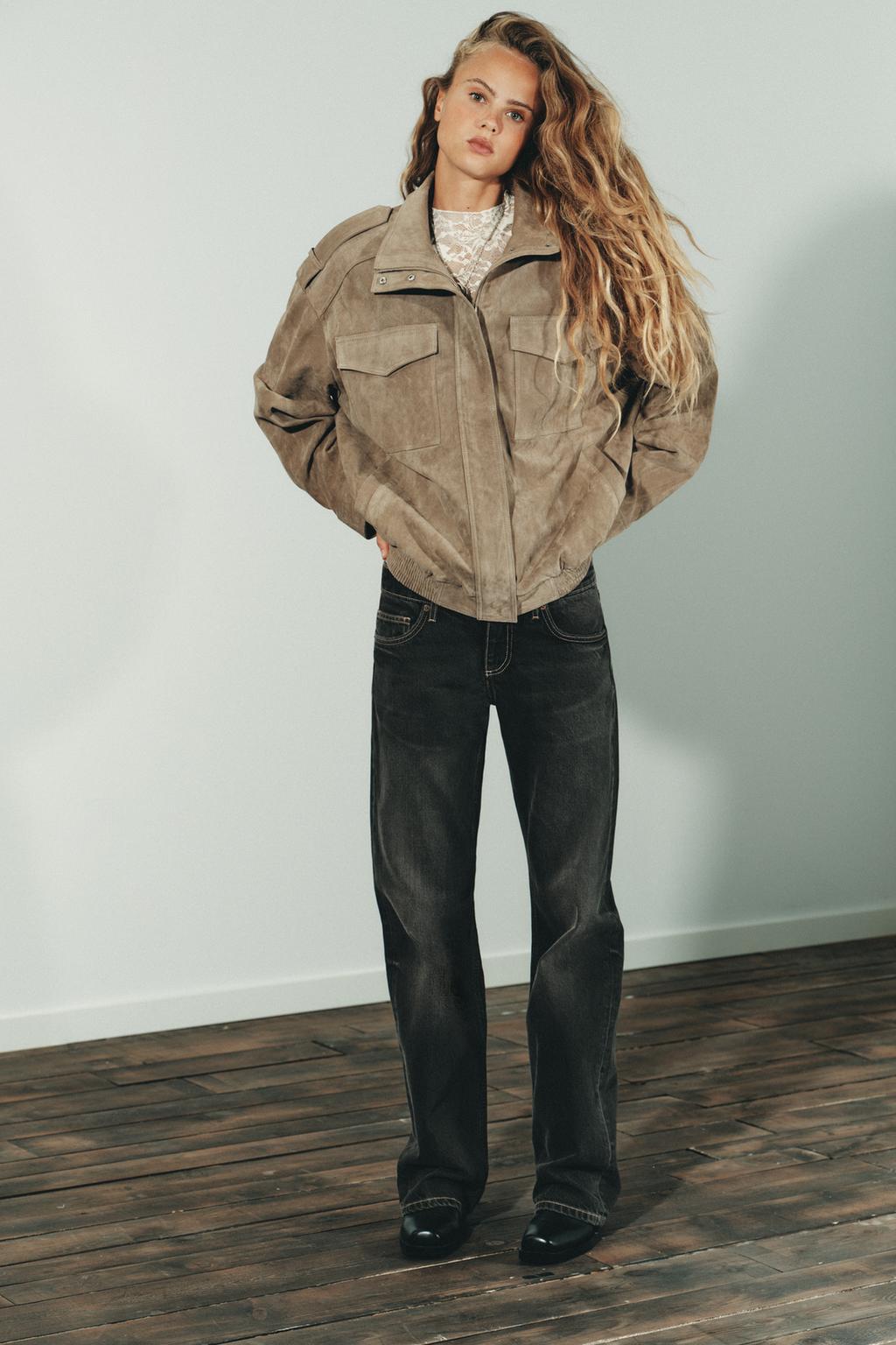 Women stand-collar solid jacket, detail