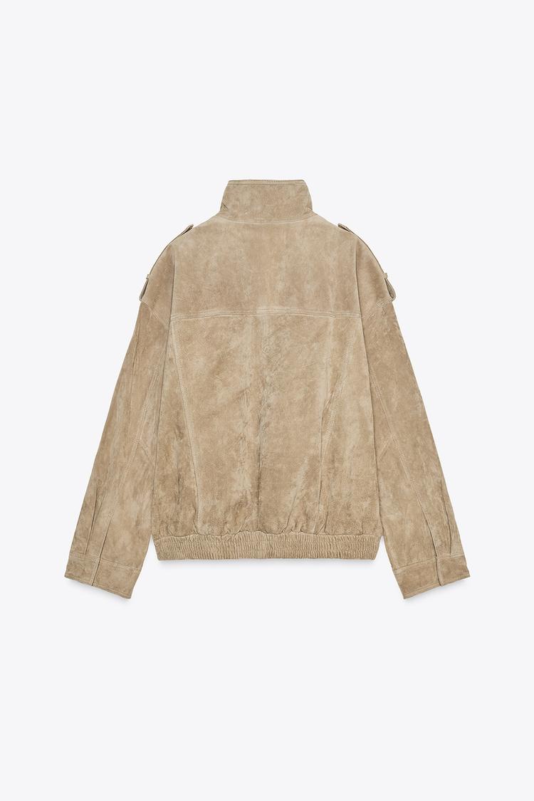 Women stand-collar solid jacket, detail close-up
