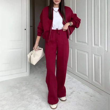 Women stand-collar set, front view