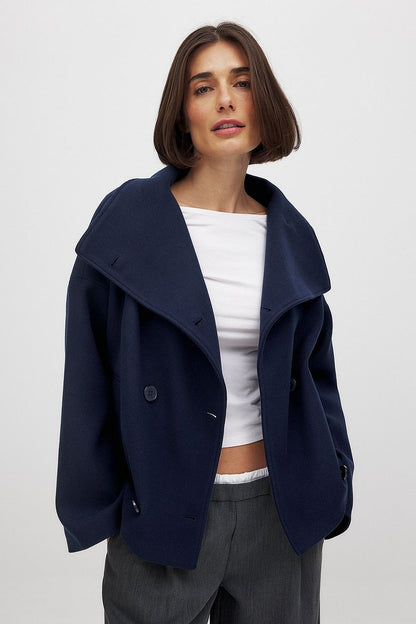 Women shawl button jacket, front view